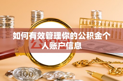 吉林如何有效管理你的公积金个人账户信息
